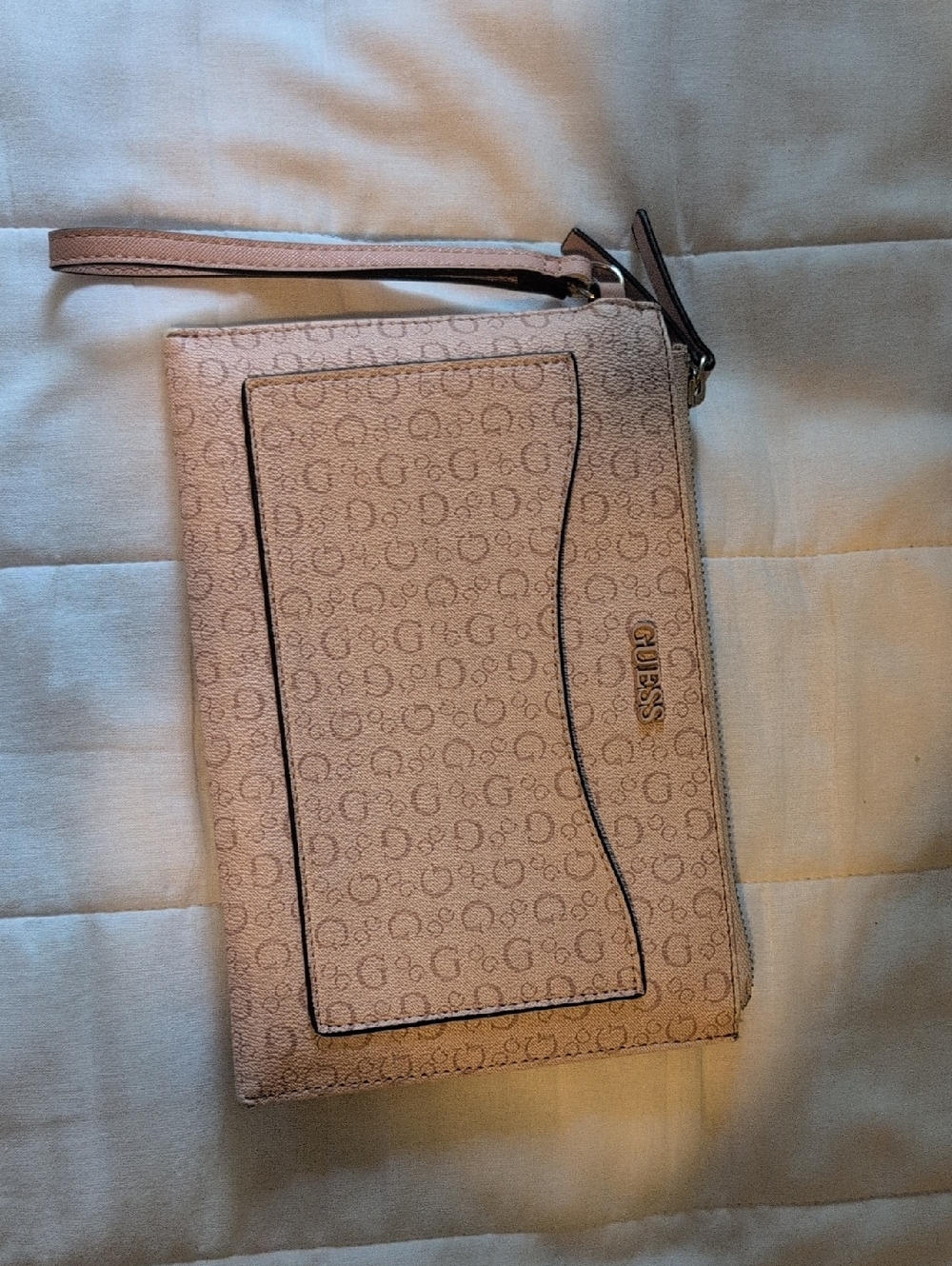 Guess Pink Signature Logo Wristlet